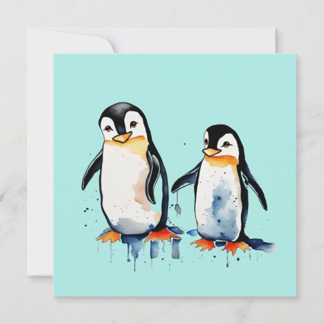 Convite Pinguins fofinhos (Frente)