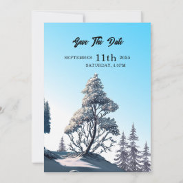 Convite Pinheira-aquarela de inverno design