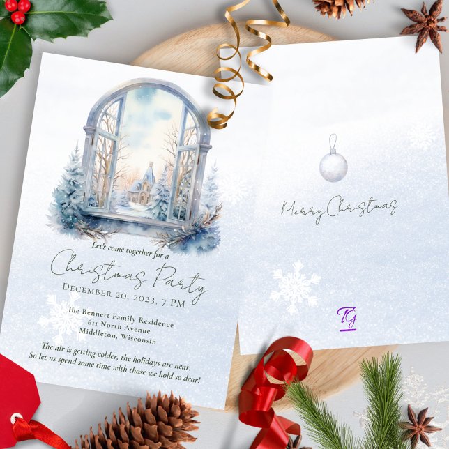 Convite Pinheira de inverno Pinheira de inverno Aquarela N (Criador carregado)