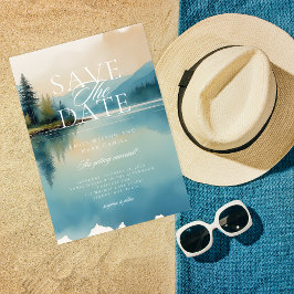 Convite Pinheiro Censoriado de Aquarela Lakeside Salvar da