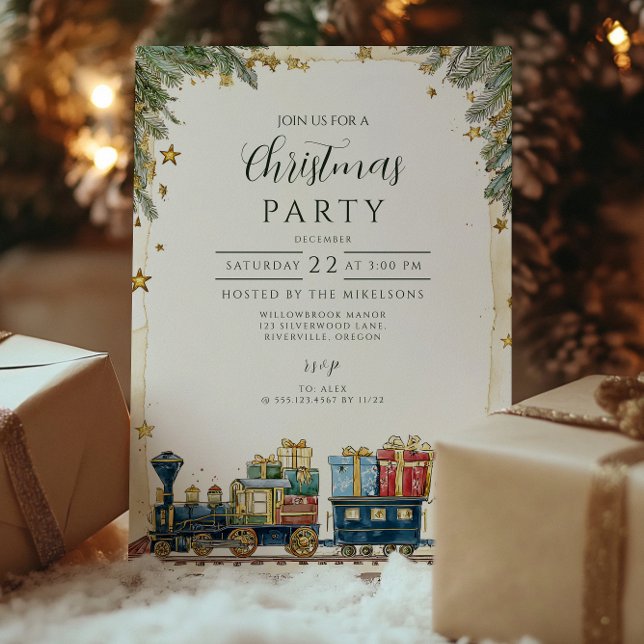 Convite Pinheiro de Natal e Trem de Presentes (Criador carregado)