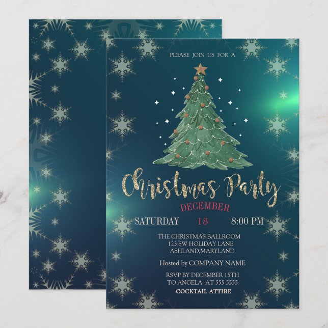Convite Pinheiro de Natal, Festa da Empresa Verde (Frente/Verso)