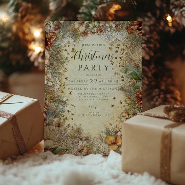 Convite Pinheiro Dourado de Natal Verdejante (Criador carregado)