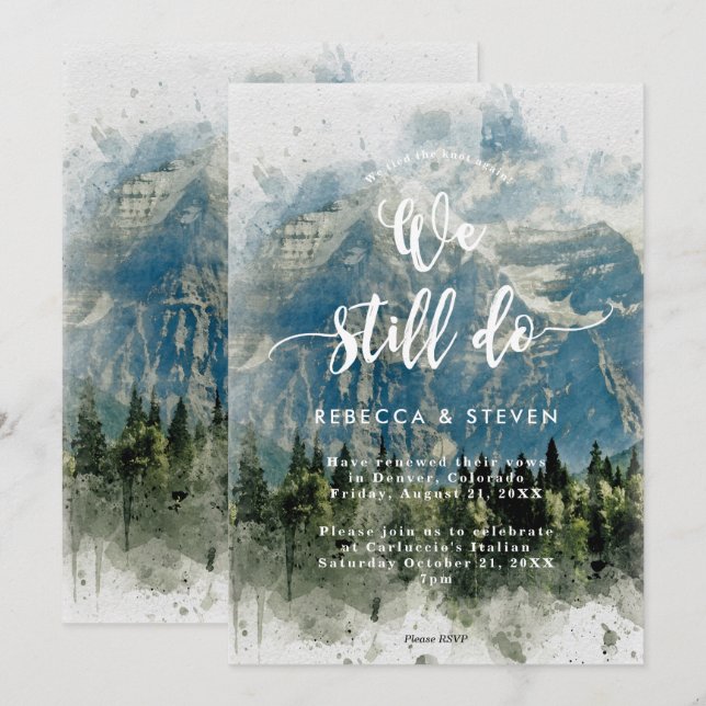 Convite pinheiros das montanhas rochosas ainda fazemos (Frente/Verso)