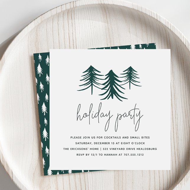 Convite Pinheiros Desenhados | Feriado Moderno (Criador carregado)