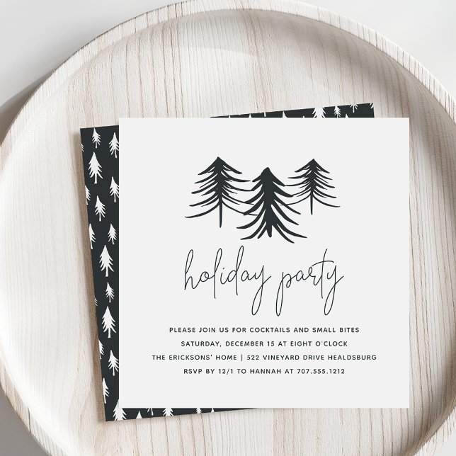 Convite Pinheiros Desenhados | Feriado Moderno (Criador carregado)