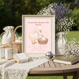 Convite Pink A Silly Goose From Our Shower To Yours Sign