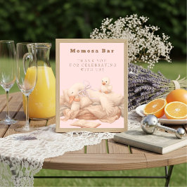 Convite Pink A Silly Goose "Momosa" Mimosa  Table Sign 