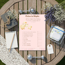 Convite Pink A Silly Goose Price is Right Game card