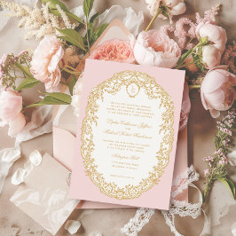 Convite Pink Antique Paris Monogram Invitation