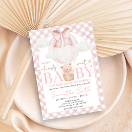 Convite Pink Bear Bearly Wait Baby Shower