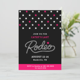 Convite Pink Black Her Last Rodeo Bachelorette Party