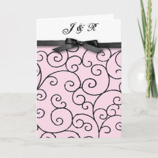 Convite Pink & Black Wedding invitation