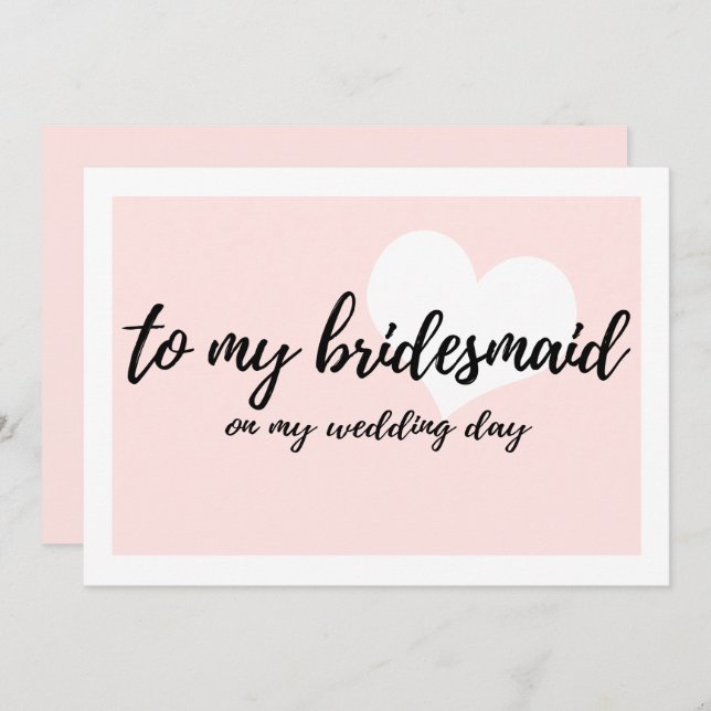 Convite Pink Blush da minha madrinha no meu dia de casamen (Frente/Verso)