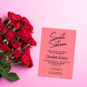 Convite Pink Blush Sweet 16º aniversário