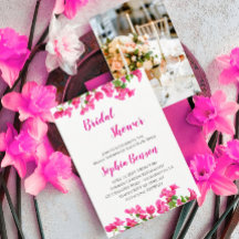 Pink Bougainvillea Floral Photo Bridal Shower