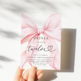 Convite Pink Bow 12th Birthday Party