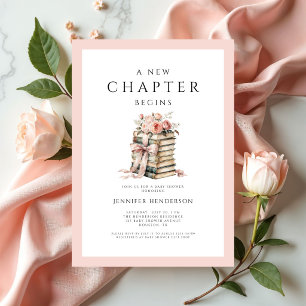 Convite Pink Bow Books Um Novo Capítulo Começa Chuvada de