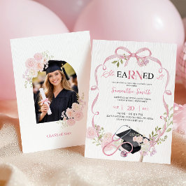 Convite Pink Bow Coquette RN Graduation Invitation