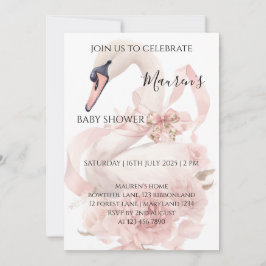 Convite Pink Bow Girl Baby Shower Invitation