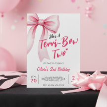 Pink Bow Girls 2nd Birthday Party Terrible Two