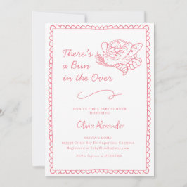 Convite Pink Bun in the Oven Baby Shower