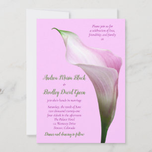 Convite Pink Calla Lily Casamento