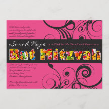 Convite PINK CANDY Bat Mitzvah