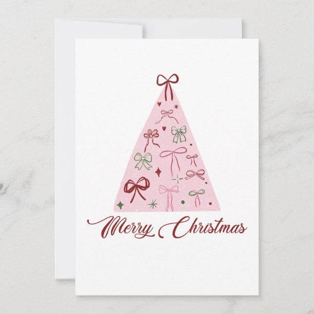 Convite Pink Christmas Tree Card (Frente)