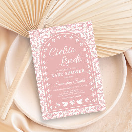 Convite Pink Cielito Lindo Papel Picado Baby Shower
