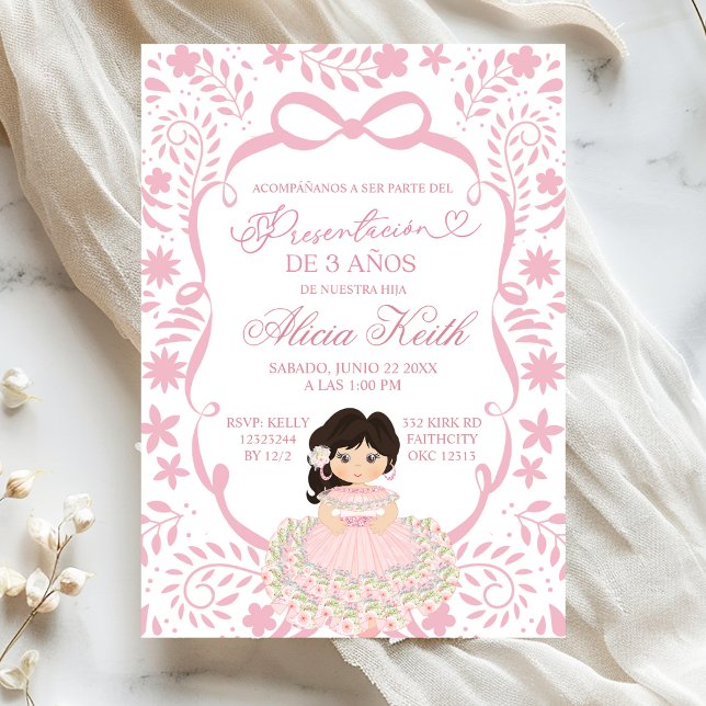 Convite Pink Cielito Lindo Talavera Pattern Presentacion (Criador carregado)