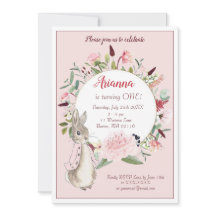 Pink Clássico Peter Rabbit Floral Aniversário