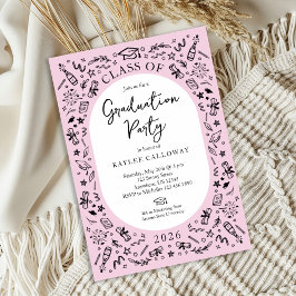 Convite Pink College Graduation Invitation