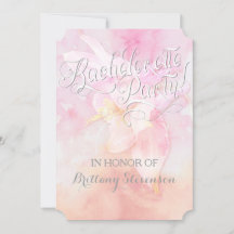 PINK COLUMBINE FLOWER WATERCOLOR SLASH WEDDING