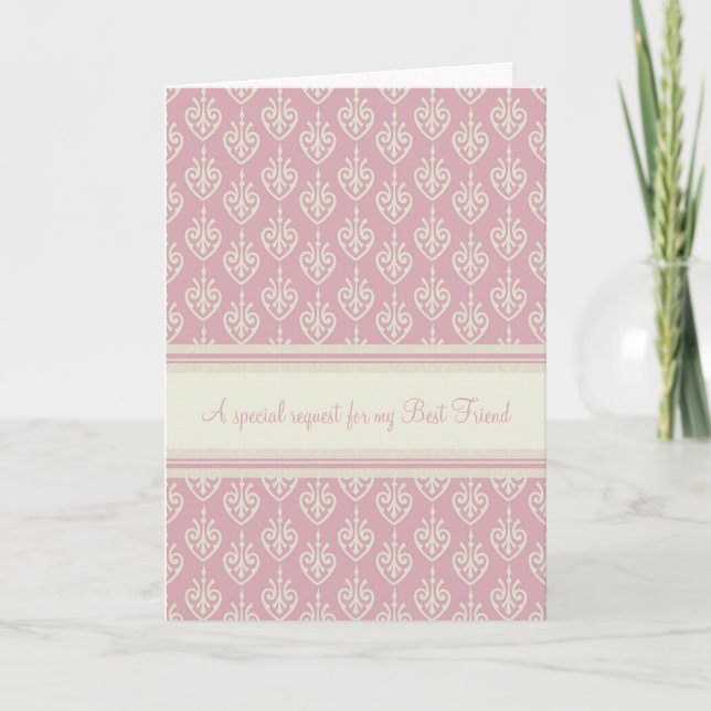 Convite Pink Cream Bridesmaid Best Friend Invitation Card (Frente)