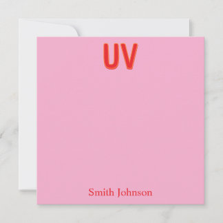 Convite Pink Custom Monogram Stationery