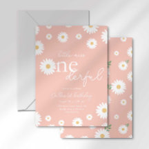 Convite Pink Daisy Little Miss Onederful