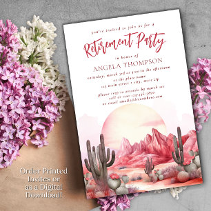 Convite Pink Desert Watercolor - Parte Simples De Reforma