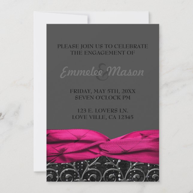 Convite Pink Diamonds Invitation (Frente)