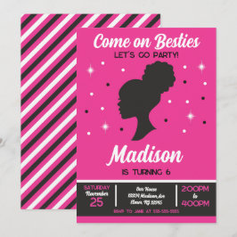 Convite Pink Doll Besties Fashion Party Birthday 