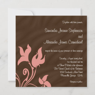 Convite Pink e Brown Swirl
