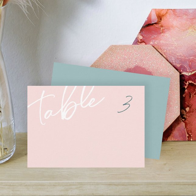 Convite Pink empoeirado, Sage Green Plate Name Card (light dusty pink sage green wedding calligraphy elegant script dinner place name card table number)