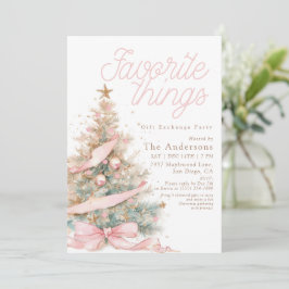 Convite Pink Favorite Things Gift Exchange Christmas
