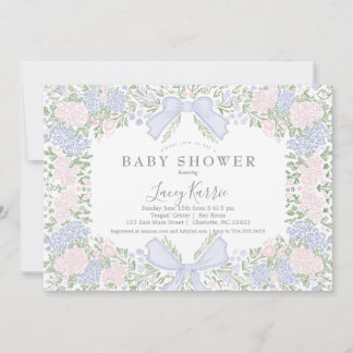 Convite Pink Floral Baby Shower Invitation, 
