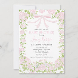 Convite Pink Floral Baby Shower Invitation,