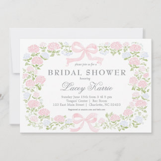 Convite Pink Floral Baby Shower Invitation, 