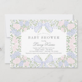 Convite Pink Floral Baby Shower Invitation,