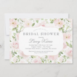 Convite Pink Floral Baby Shower Invitation, 