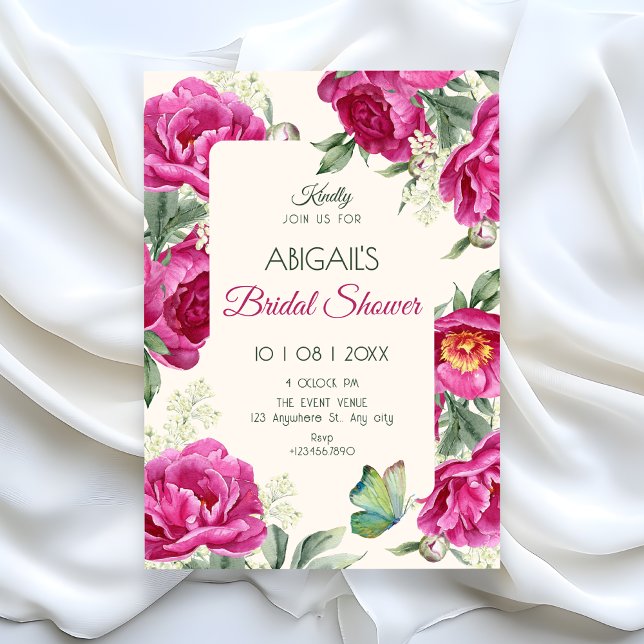 Convite Pink floral bloom bridals shower (Criador carregado)