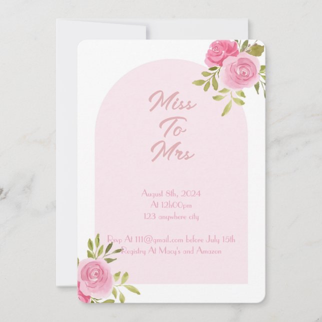 CONVITE PINK FLORAL CHÁ DE PANELA (Frente)